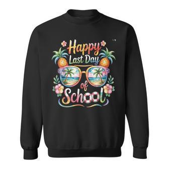 Happy Last Day Of School Tropical Pineapple Cute Tie Dye Sweatshirt - Thegiftio