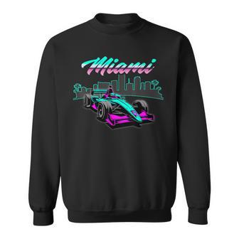 High Speed Racing With Fast Car And Miami Vibes Sweatshirt - Thegiftio UK