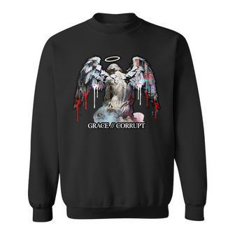 Hip Hop Angel Vintage Edgy Y2k Backprint Streetwear Angel Sweatshirt - Thegiftio