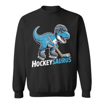 Hockeysaurus Ice Hockey Player Dinosaur T-Rex Dino Sweatshirt - Thegiftio UK