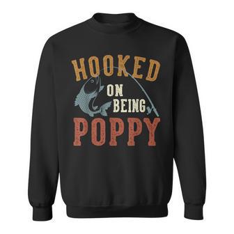 Hooked On Being Poppy Father's Day Fishing Poppy Sweatshirt - Thegiftio UK