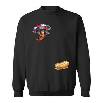 Hotdog Freedom Dive Hot Dog Jumping Into Bun Sausage Bbq Sweatshirt - Thegiftio UK