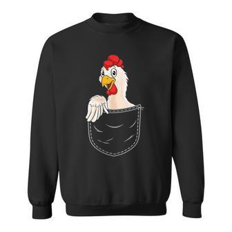 Huhn In Brusttasche Hühner Tasche Lustiges Bauern Geschenk Sweatshirt - Seseable