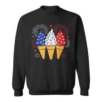 Ice Cream Patriotic American Usa Flag Fourth Of July Kids Sweatshirt | Seseable UK