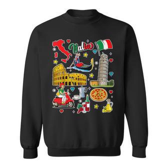 Iconos Italianos Lindo Recuerdo Deiaje De Italia Para Los Amantes De Italia Camisa de entrenamiento - Regaloses