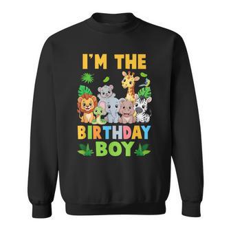 I'm The Birthday Boy Kids Safari Jungle Animal Sweatshirt - Thegiftio