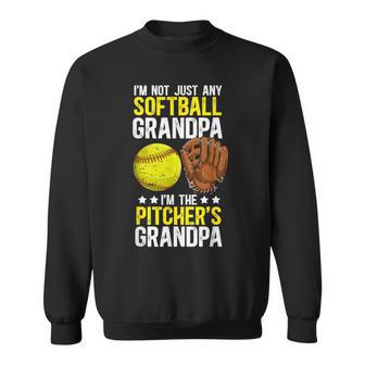 I'm The Softball Pitcher Grandpa Of A Softball Pitcher Sweatshirt - Monsterry