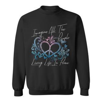 Imagine Hippie People Living Life In Peace And Love スウェットシャツ - Kawaiitshirt