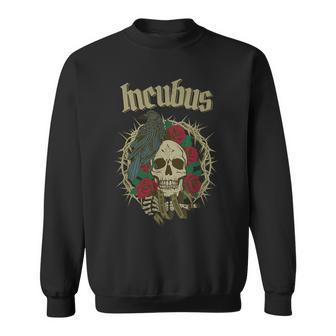 Incubus Cráneo Rosas Espinas Cuervo Oscuro Horror Camisa de entrenamiento - Regaloses