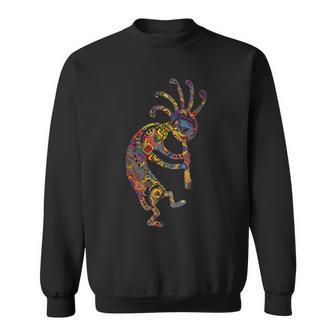 Indianer Kokopelli Mit Ornamenten Sweatshirt - Seseable
