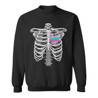 Intersex 心臓骨 誇り 両性的なプライドへのギフト スウェットシャツ - Kawaiitshirt