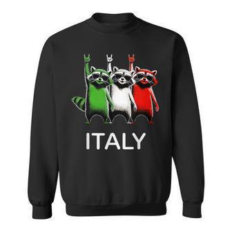 Italien-Flagge Lustig Waschbär Herren Damen Kinder Lustig Italienisch Sweatshirt - Seseable