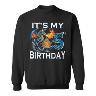 It's My 5Th Birthday Dragon Party Dragon Lover 5 Years Old Sweatshirt | Mazezy