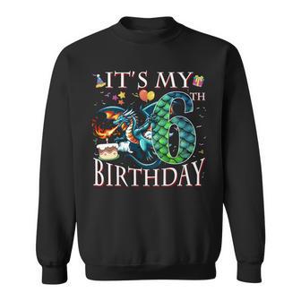 It's My 6Th Birthday Dragon Party Dragon Lover 6 Years Old Sweatshirt - Thegiftio UK
