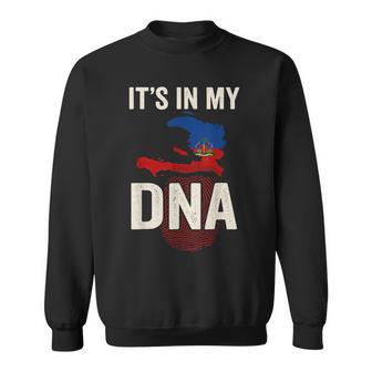 Its In My Dna Haiti Haitian Flag Fingerprint Sweatshirt - Thegiftio UK