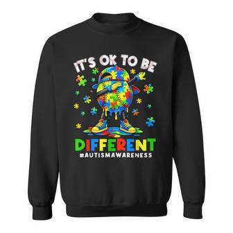 It's Ok To Be Different Baseball Dabbing Autism Awareness Sweatshirt - Thegiftio UK