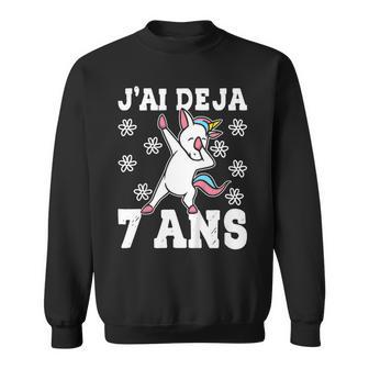 J'ai Deja 7 Ans Licorne 7Eme Anniversaire Enfant Cadeau Sweater e - Cadeauxyz