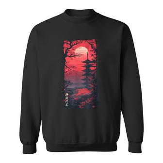 Japan Retro 80Er 90Er In Grunge Cherry Blossomaporwave Sweatshirt - Seseable