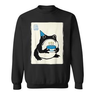 Japanese Kawaii Happy Birthday Grumpy Frog Birthday Sweatshirt - Thegiftio