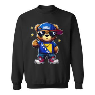 Jebiga Cute Teddy Bear Bosnian Flag Bih Bosna Sweatshirt - Thegiftio UK