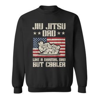 Jiu Jitsu Dad Like Normal Cooler Us Flag Fathers Day Bjj Men Sweatshirt - Thegiftio UK