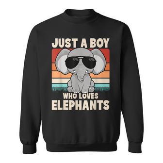 Just A Boy Who Loves Elephants Elephant Boys Kids Sweatshirt - Thegiftio UK