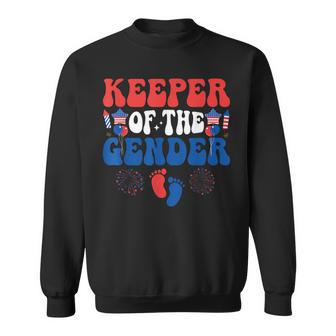 Keeper Of The Gender 4Th Of July Gender Reveal Family Party Sweatshirt - Thegiftio UK