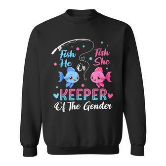 Keeper Of The Gender Fish He Or Fish Gender Reveal Party Sweatshirt - Thegiftio