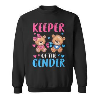 Keeper Of The Gender Reveal Baby Bear Pink Or Blue Sweatshirt - Thegiftio UK