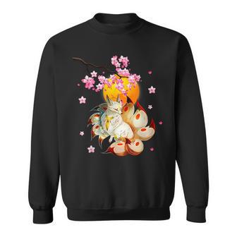 Kitsune-Fox Renard Japonais À Neuf Queues Fleurs De Cerisier Sweater e - Cadeauxyz