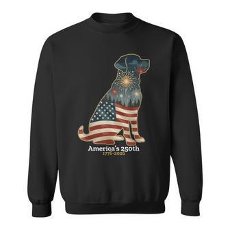 Labrador Retriever America's 250Th Patriotic Dog Fireworks Sweatshirt - Thegiftio UK