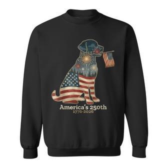 Labrador Retriever America's 250Th Patriotic Dog Fireworks Sweatshirt - Monsterry