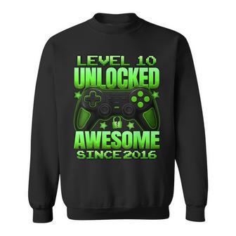 Level 10 Unlocked 10 Year Old Boys 10Th Birthday Boy Sweatshirt - Thegiftio UK
