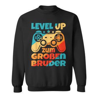 Level Up Zum Großen Bruder Geburtchwanger Lustiges Gamer Sweatshirt - Seseable