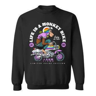 Life Is A Monkey Bike Fun ビンテージ バイカー プライドエディション スウェットシャツ - Kawaiitshirt
