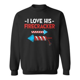 Love His Firecracker Boyfriend Matching 4Th Of July Couple Sweatshirt - Thegiftio UK