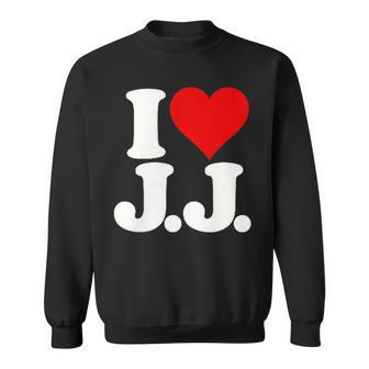 I Love Heart JJ Jj J J イニシャル スウェットシャツ - Kawaiitshirt