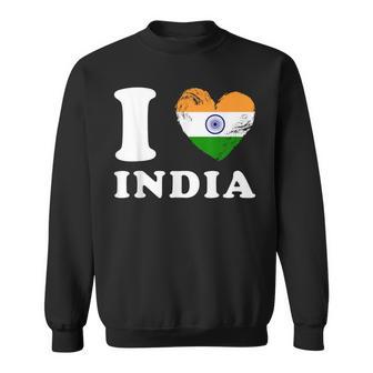 I Love India ハートフラッグインド スウェットシャツ - Kawaiitshirt