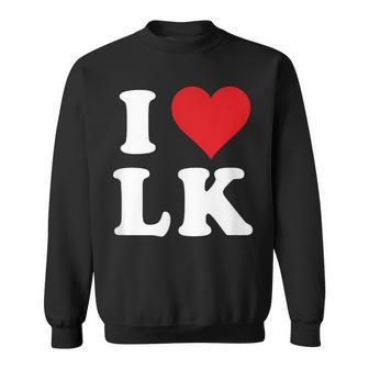 I Love Lk Initials I Heart LK First Last Name L K スウェットシャツ - Kawaiitshirt