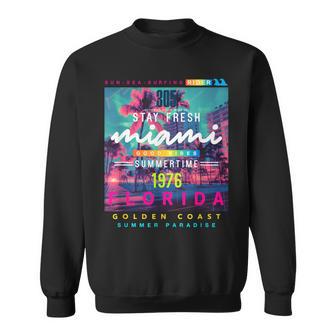 I Love Miami & Miami Loves Me Cool Miami Illustration スウェットシャツ - Kawaiitshirt