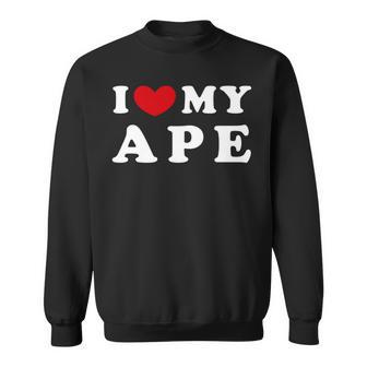 I Love My Ape アイ・ラブ・マイ・エイプ、アイ・ハート・マイ・エイプ 長袖tシャツ スウェットシャツ - Kawaiitshirt