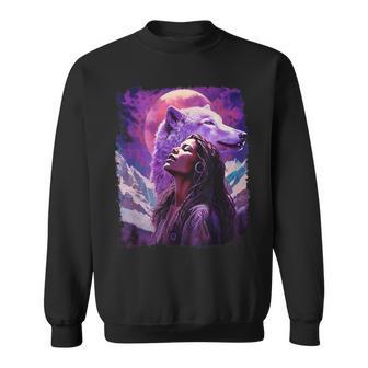 I Love Wolves ビンテージ ネイティブアメリカン スウェットシャツ - Kawaiitshirt