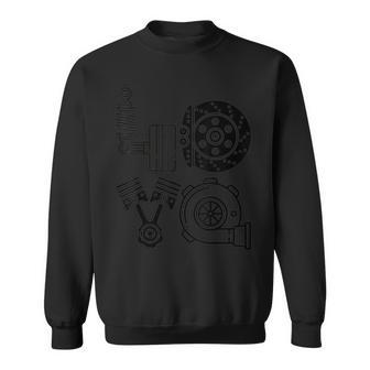 Love カーパーツ ブレーキサスペンションピストンターボメカニック スウェットシャツ - Kawaiitshirt