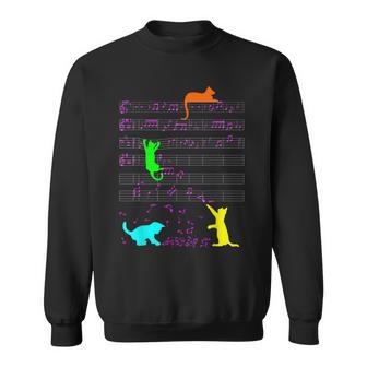Lustige Bunte Katzen Musiknote Musiker Kätzchen Sweatshirt - Seseable
