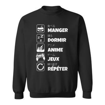 Manger Dormir Anime Jeux Répéter Kawaii Otaku Anime Manga Sweater e - Cadeauxyz