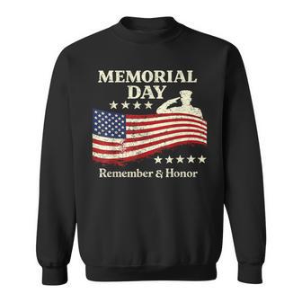 Memorial Day Patriotic Flag Remember Honor Sweatshirt - Thegiftio UK