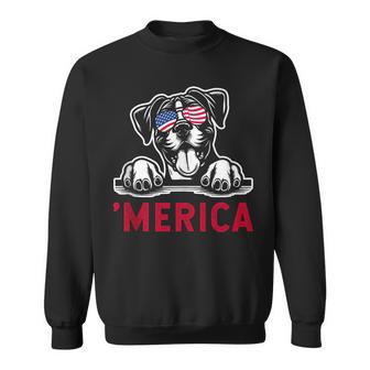 Merica Boxer Dog Owner Ic American Usa Sweatshirt - Monsterry