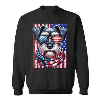Miniature Schnauzer Dog American Flag Patriotic 4Th Of July Sweatshirt - Monsterry