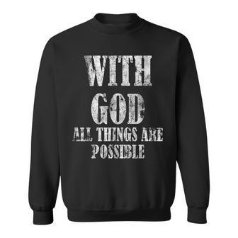 Mit Gott Ist Alles Möglich Retrointage Sweatshirt - Seseable