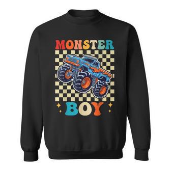 Monster Truck Boy Family Matching Monster Trucks Birthday Sweatshirt - Thegiftio UK